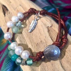 Tahoe Real Pearl & Leather Bracelet